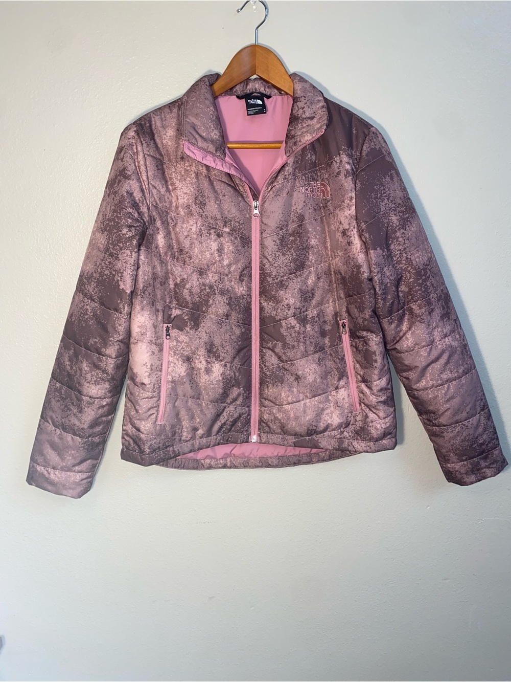 The North Face Tamburello Insulated Jacket Pink Mauve Spray Print Size M